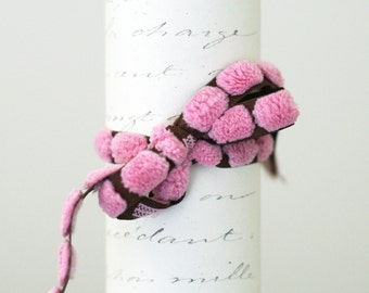 Bulk Pink bump chenille ribbon trim 10 yard roll