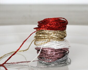 Metallic Tinsel String/Glitter Twine/Sparkle Ribbon/Gift Packaging/Gilded/5 Colors