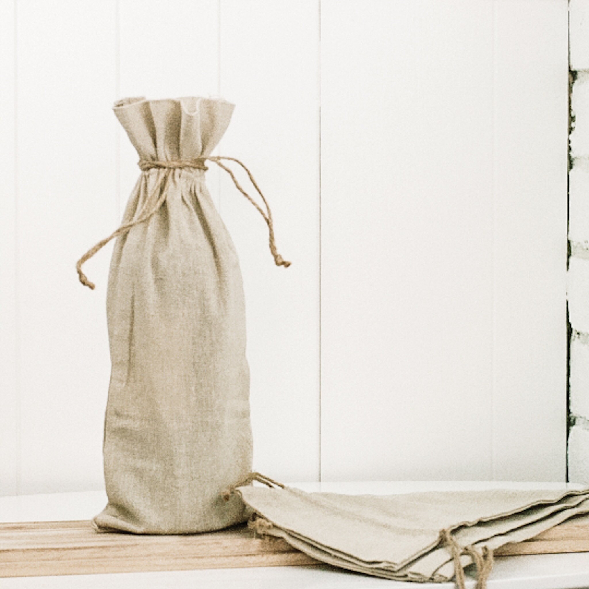 Recycled Canvas Wine BagGray Wine ToteBridesmaide gift bagWater Bottle ToteWedding DecorEco FriendlyGift PackagingIndustrial