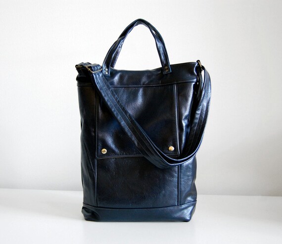 Items similar to Briefcase in Dark Navy Leather - Ready to Ship on Etsy