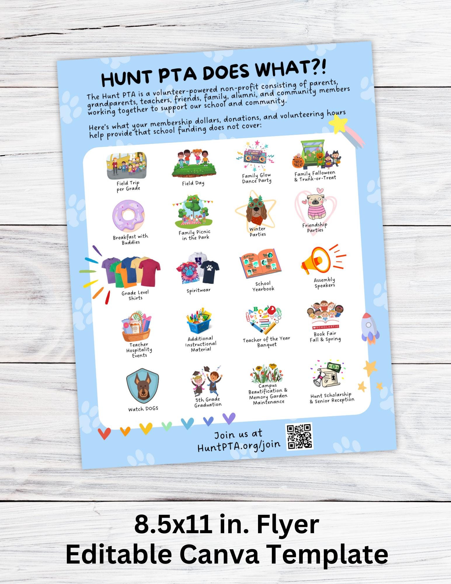 Pta Program Label PTA Does What Editable Template, PTA PTO Programs Printable, School ...
