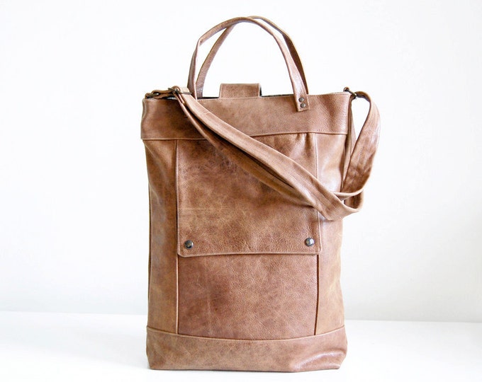 Briefcase in Cowboy Brown Leather LAST ONE Ready to Ship Etsy