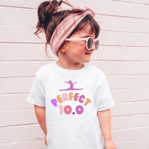Toddler Girls Gymnastics T-Shirt, Perfect 10 Gymnastics Shirt, Toddler Girls Gymnastics Gift, AA125