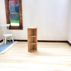 Miniature End Cabinet Shelves Kit in 1:12 scale for dollhouse kitchens.