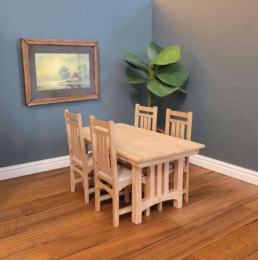Miniature Dining Room Table Kit in 1:12 Scale, Mission Style - Etsy