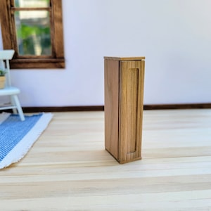Miniature Slim Wall Cabinet Kit with Working Door in solid wood construction, slim profile