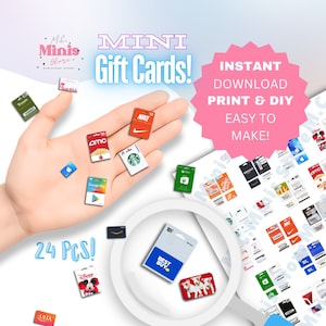 ¡Tarjetas de regalo IMPRIMIBLES a escala 1:6! / Tarjetas de regalo imprimibles en miniatura