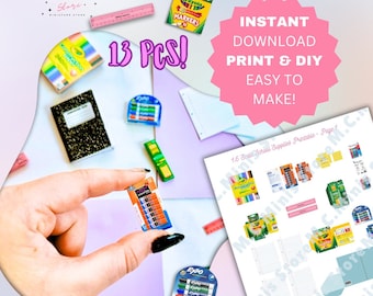 1:6 Scale PRINTABLE School Supplies! | Miniature Printable School Supplies