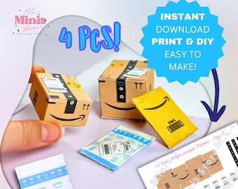 1:6 Scale PRINTABLE Packages! | Miniature Printable Shipping Packages | MCsMinis