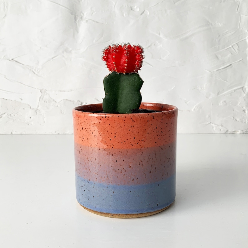 Handmade Stoneware Planter, Modern Speckled Stoneware image 6