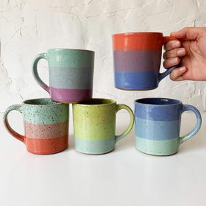 Handmade Stoneware Mug, Modern Speckled Stoneware