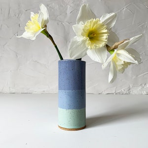 Handmade Stoneware Bud Vase, Modern Speckled Stoneware image 8