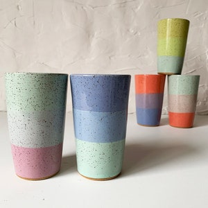 Handmade Stoneware Tumbler, Modern Speckled Stoneware