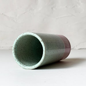 Handmade Stoneware Bud Vase, Modern Speckled Stoneware image 3