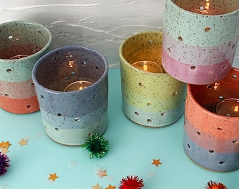 Candle Holder, Votive Holder, Handmade Ceramic Candle Holder