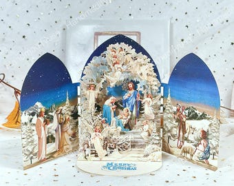 Pop Up Card - Pop Up flocons de neige - Carte de Noël - Carte de joyeuses fêtes - Carte d'amour - Carte de Noël
