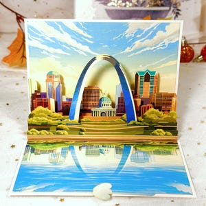 Pop Up Card - Pop Up St.Louis Card - Happy Holiday Card - Love Card - Birthday Card - Christmas Card