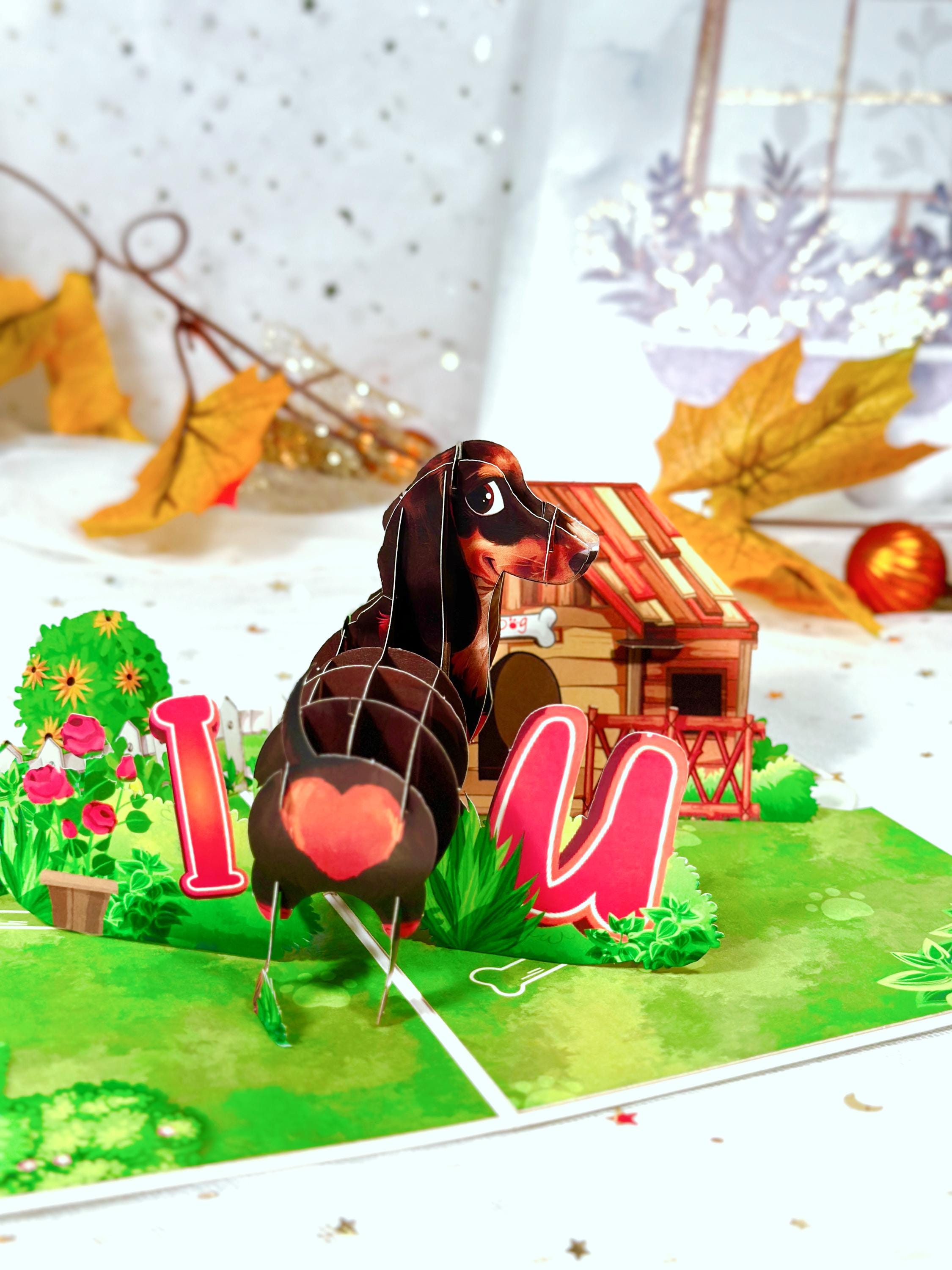 3D Postkarte Dackel – Witzige Pop-up-Karte Mit Hunde-Motiv, Ideal Als Grußkarte Oder Geschenk