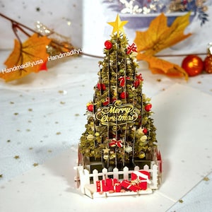 Pop Up Card - Pop Up Christmas Tree Card - Happy Holiday Card - Love Card - Christmas Card