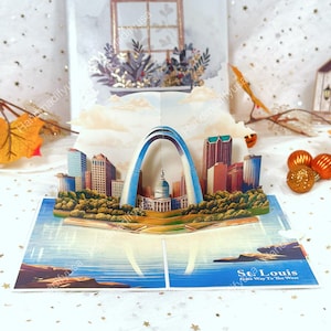 Pop Up Card - Pop Up St.Louis Card - Happy Holiday Card - Love Card - Birthday Card - Christmas Card