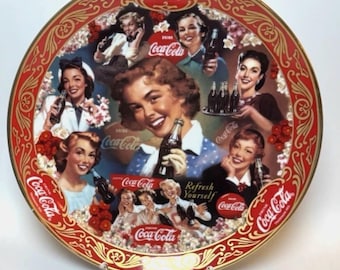 Coca-cola '50s Limited Edition Porcelain Plate, Franklin Mint 1998 collectible, vintage coke decor, ra5633