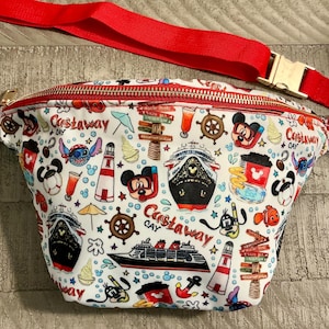 Castaway Cay Large Fanny Pack, Disney Park bag, Mickey Fanny pack, Theme Park bags