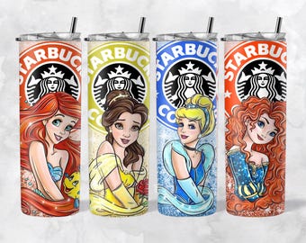 Disney Princesses tumblers, moana, ariel, cinderella, elsa, anna tumbler, custom princesses, princesses tumblers, gifts for her, magical