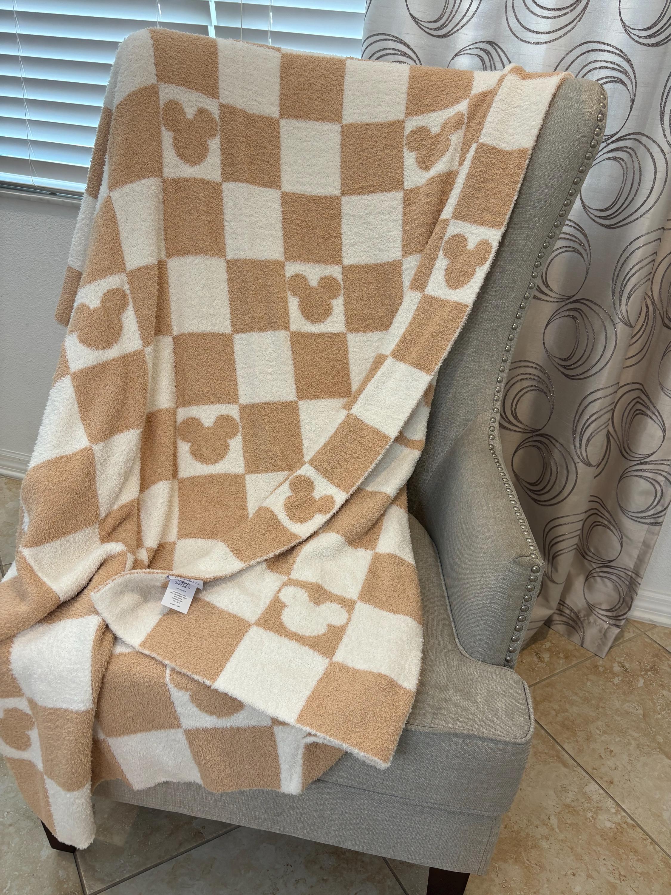 Magical Mouse beige blanket, Ready to Ship, Mickey blanket, neutral mouse blanket, gifts for her, vacation,
