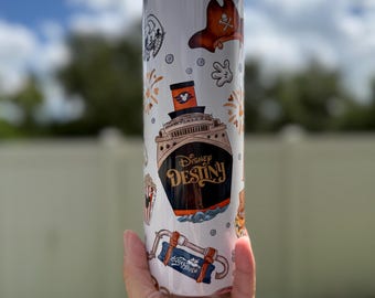 Bicchiere Disney Destiny da 20 once / Tazza Disney Destiny Ship / Tazza da viaggio per vacanze magiche / Regalo da crociera per gli amanti Disney / Regali FE