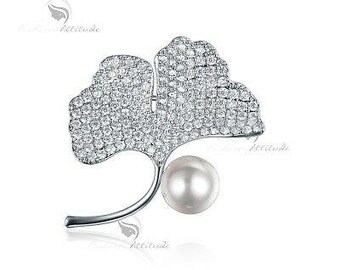 swarovski ginkgo brooch