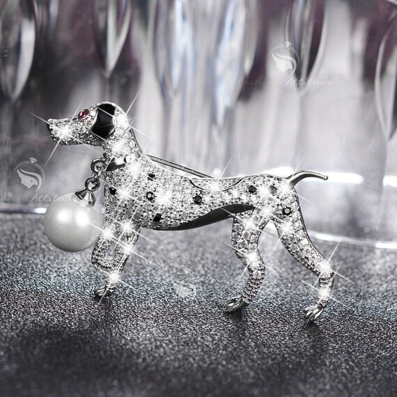 スワロフスキー　ダルメシアン　ブローチ Swarovski スワロフスキー ダルメシアン犬 ブローチ クリスタル