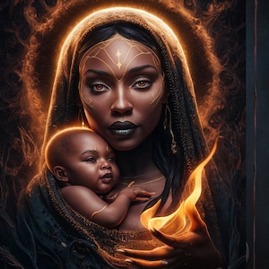 Erzulie Dantor 2. Altar Card Set, voodoo, lwa, vodou