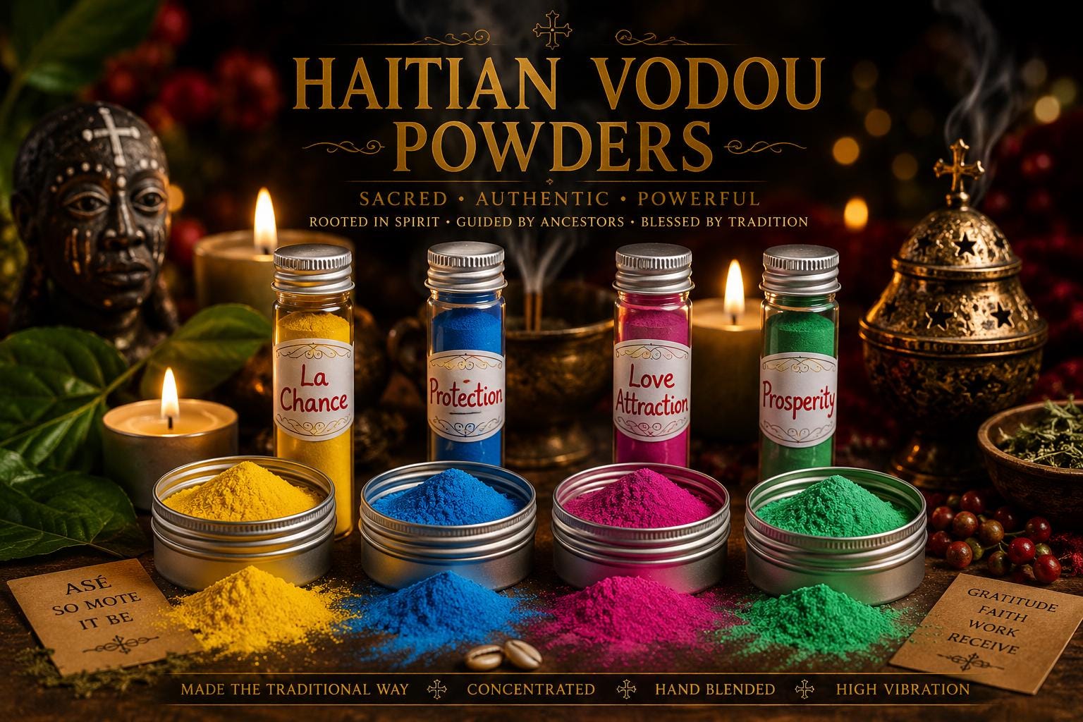 Haitian Vodou Ritual Powders | Handcrafted Working Powders