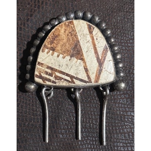 Bob Bisbee Anasazi Pottery Pendant Pin Vintage Sterling 925