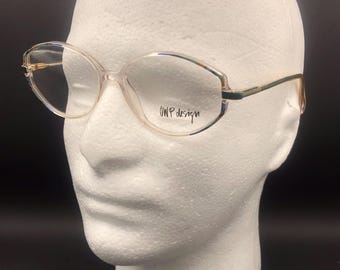 Vintage OWP Designs Allemagne vert bleu années 70 80's plastique hommes femmes lunettes monture de lunettes