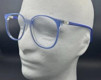Monture de lunettes vintage pour hommes et femmes à rayures bleues et argentées des années 70 et 80