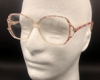 Monture de lunettes de vue en plastique pour femme vintage des années 70 et 80 à motifs violet rouge