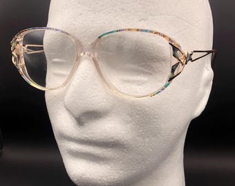 Monture de lunettes pour femmes vintage violet bleu marron à motifs des années 70 et 80