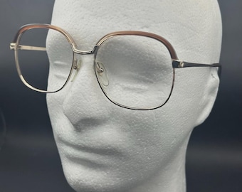 Monture de lunettes en métal vintage pour hommes et femmes des années 70 et 80, chrome marron