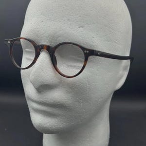 Vintage Brown Two Tone Circular Men's Small Plastic Glasses Spectacle Frame