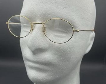 Monture de lunettes de vue vintage en or roulé 14 carats Panto écaille de tortue