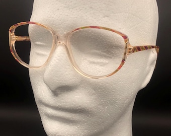 Vintage or violet vert à motifs des années 70 des années 80 en plastique pour femmes unique monture de lunettes de vue