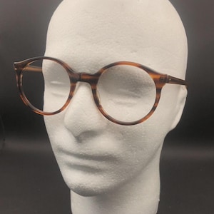 Vintage Brown Round Tortoise Shell 70's 80's Men's Women's Plastic Glasses Frame