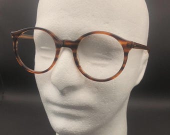 Monture de lunettes en plastique ronde marron écaille de tortue des années 70, 80, hommes et femmes, vintage
