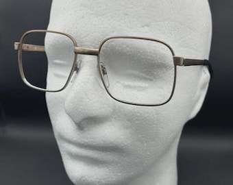Monture de lunettes en métal pour hommes et femmes de style carré des années 70, 80, vintage, cuivre brossé
