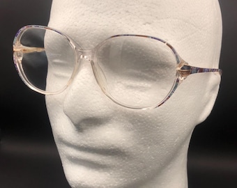 Vintage bleu rouge violet à motifs des années 70 des années 80 en plastique pour femmes élégant unique théâtre lunettes monture de lunettes