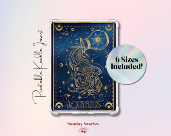 Inserto para Kindle inspirado en la Academia del Zodíaco, insertos para Kindle de Astrología, estética SIGN para Kindle, pegatinas holográficas para Kindle con descarga digital