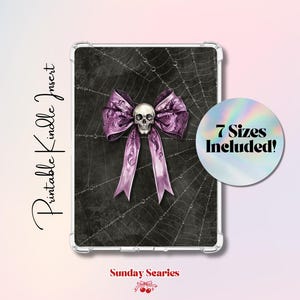 Dark Romance Spooky Halloween Kindle Insert, Gothic Coquette Bow Kobo Insert,  Fantasy Kobo Libra Accessory , Digital Download Bookish