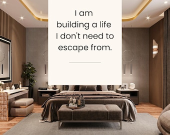 Minimalist Affirmation Print Set, Modern Quotes, Self Love Poster (Digital Download) SET OF 10