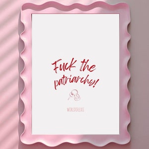 F* The Patriarchy | Digital Poster | Aesthetic Minimalist Wall Art Print | Music Poster | Instant Download